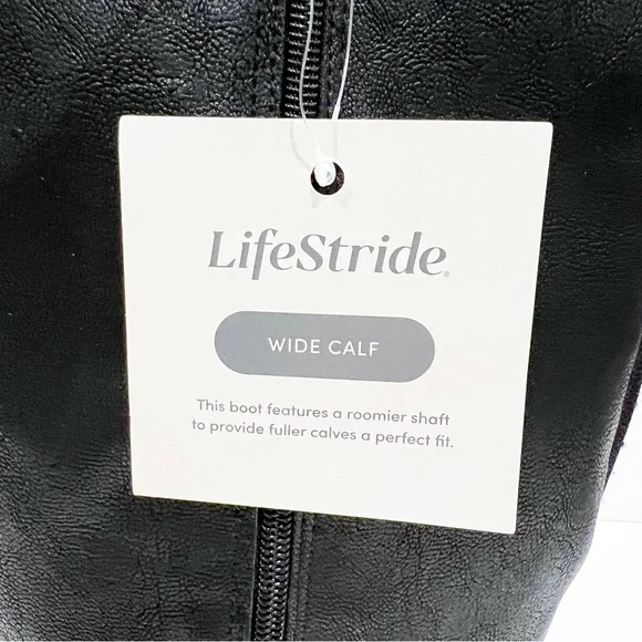 LifeStride Xtrovert Riding Boots Vegan Leather Wide Calf Black Size 8.5WIDE NEW - Picture 13 of 16